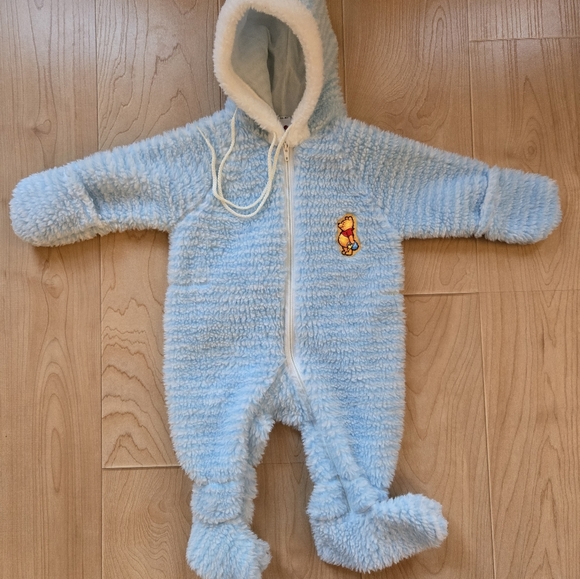 Vintage 1990s Disney Winnie the Pooh blue hooded bunting suit - Picture 3 of 7